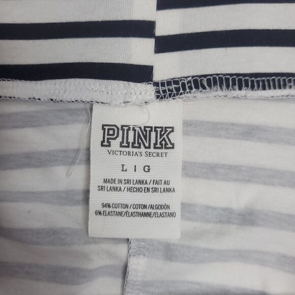 VS‎ PINK striped skirt black and white skater elastic waist L - Picture 7 of 7